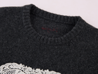 Vintage Heart-Lace Embroidered Sweater