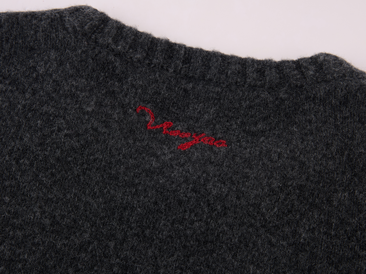 Vintage Heart-Lace Embroidered Sweater