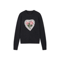 Vintage Heart-Lace Embroidered Sweater