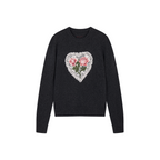 Vintage Heart-Lace Embroidered Sweater
