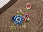 Vintage Crochet Floral V Neck Cardigan