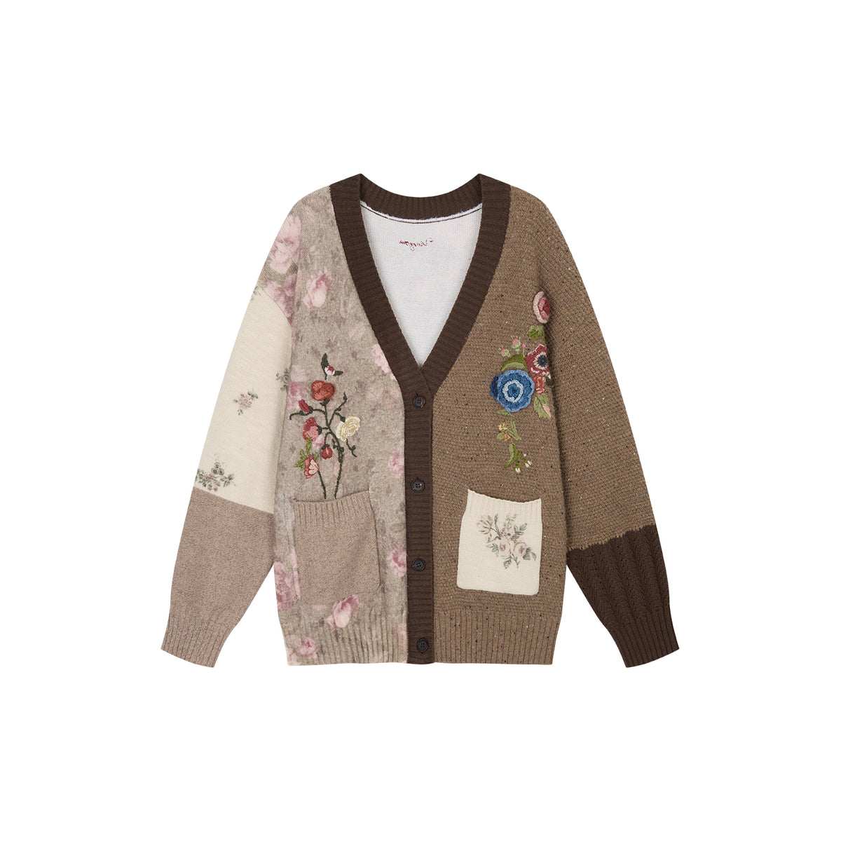 Vintage Crochet Floral V Neck Cardigan