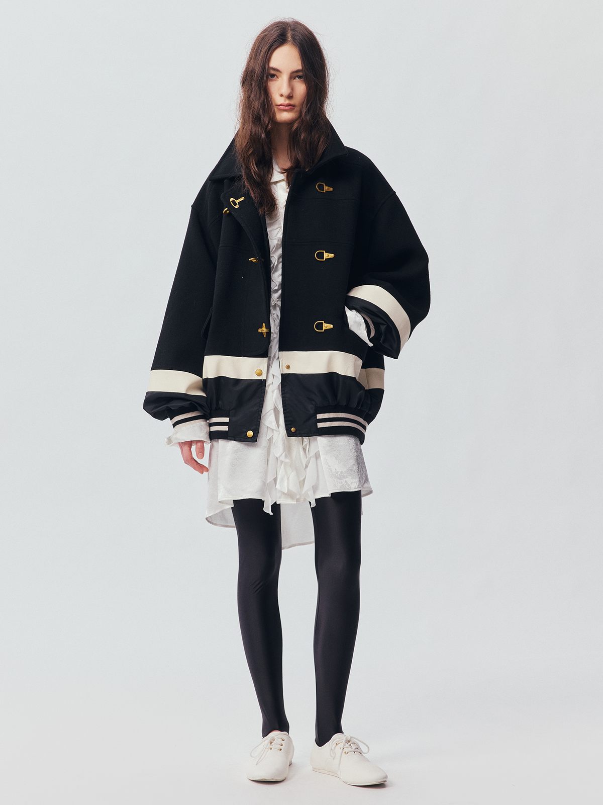 Layered Firefighter Bomber Jacket