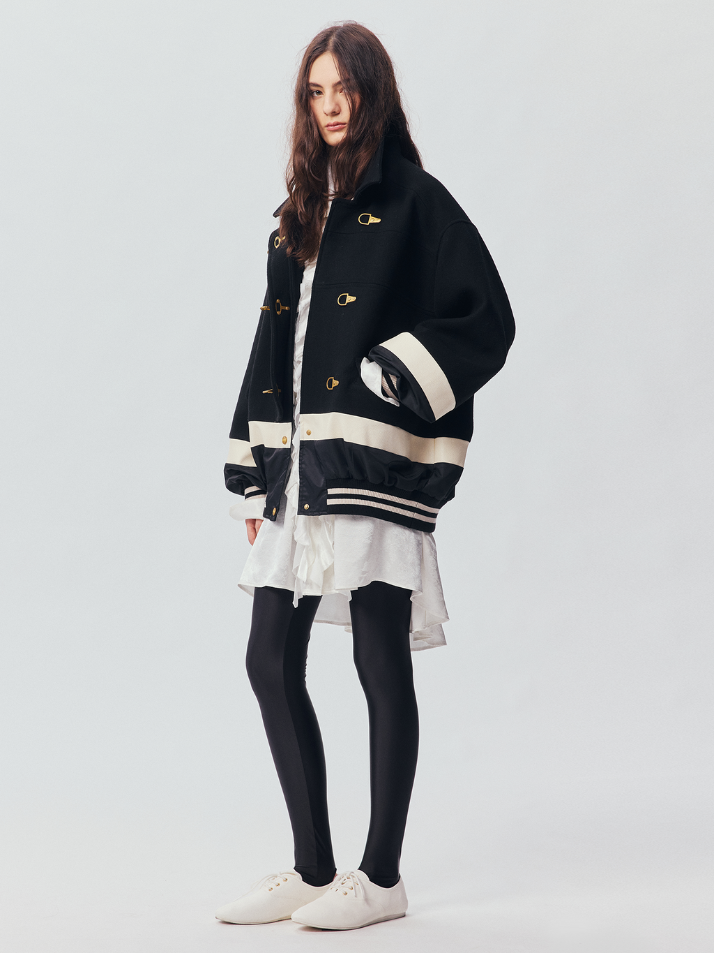 Layered Firefighter Bomber Jacket