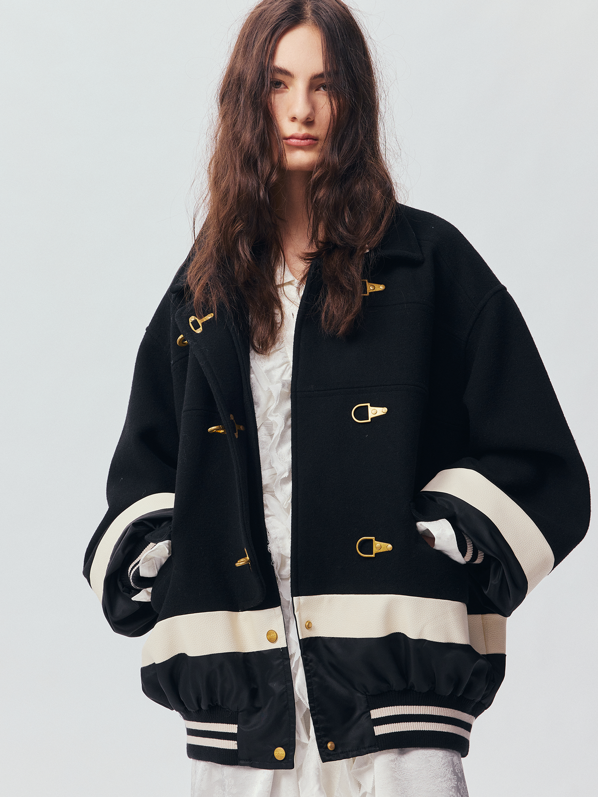 Layered Firefighter Bomber Jacket