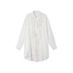 Relaxed Floral-Appliqué Shirt Dress