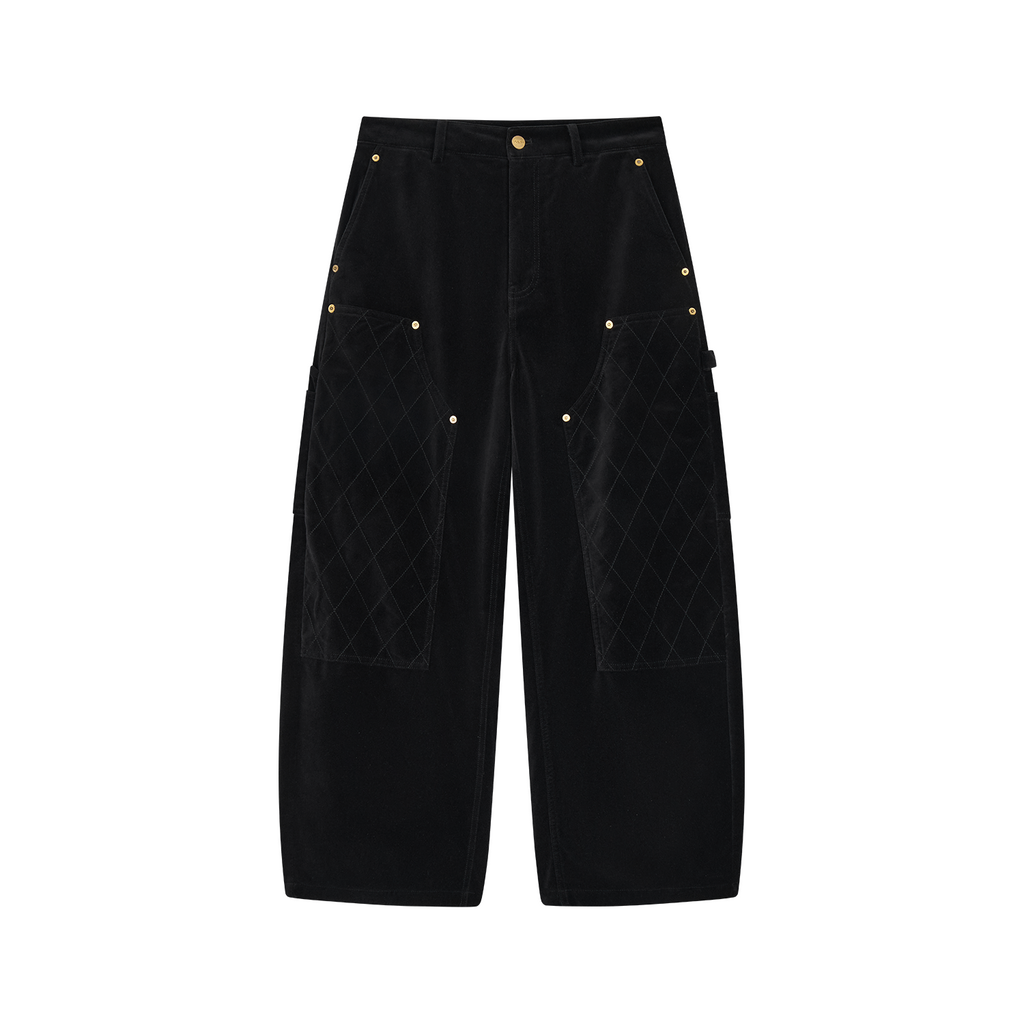 Quilted Cropped Logger Pants