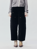 Quilted Cropped Logger Pants
