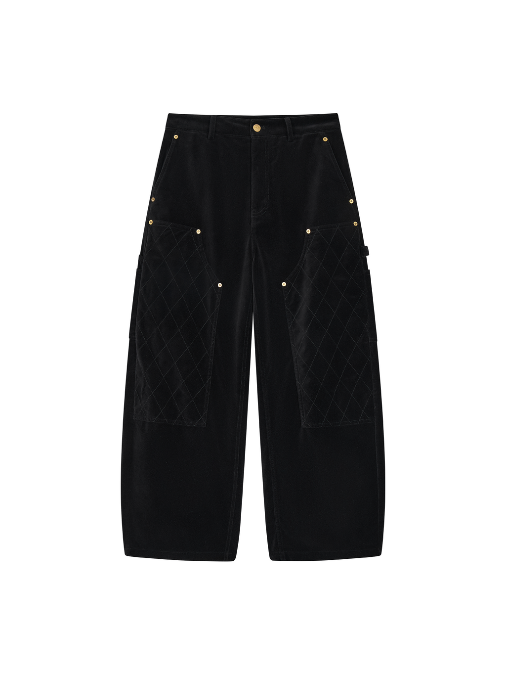 Quilted Cropped Logger Pants