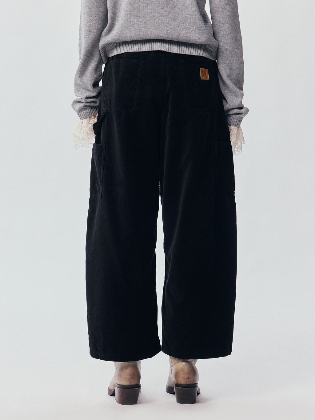 Quilted Cropped Logger Pants