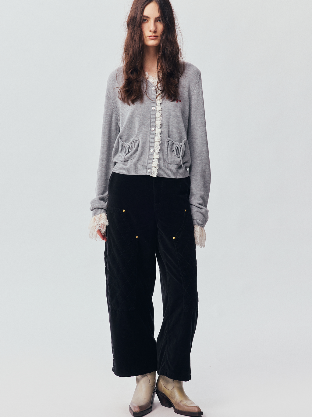 Quilted Cropped Logger Pants