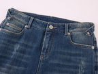 Washed Officer-Button Flared Jeans