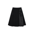 Relaxed Floral-Appliqué Wool Skirt