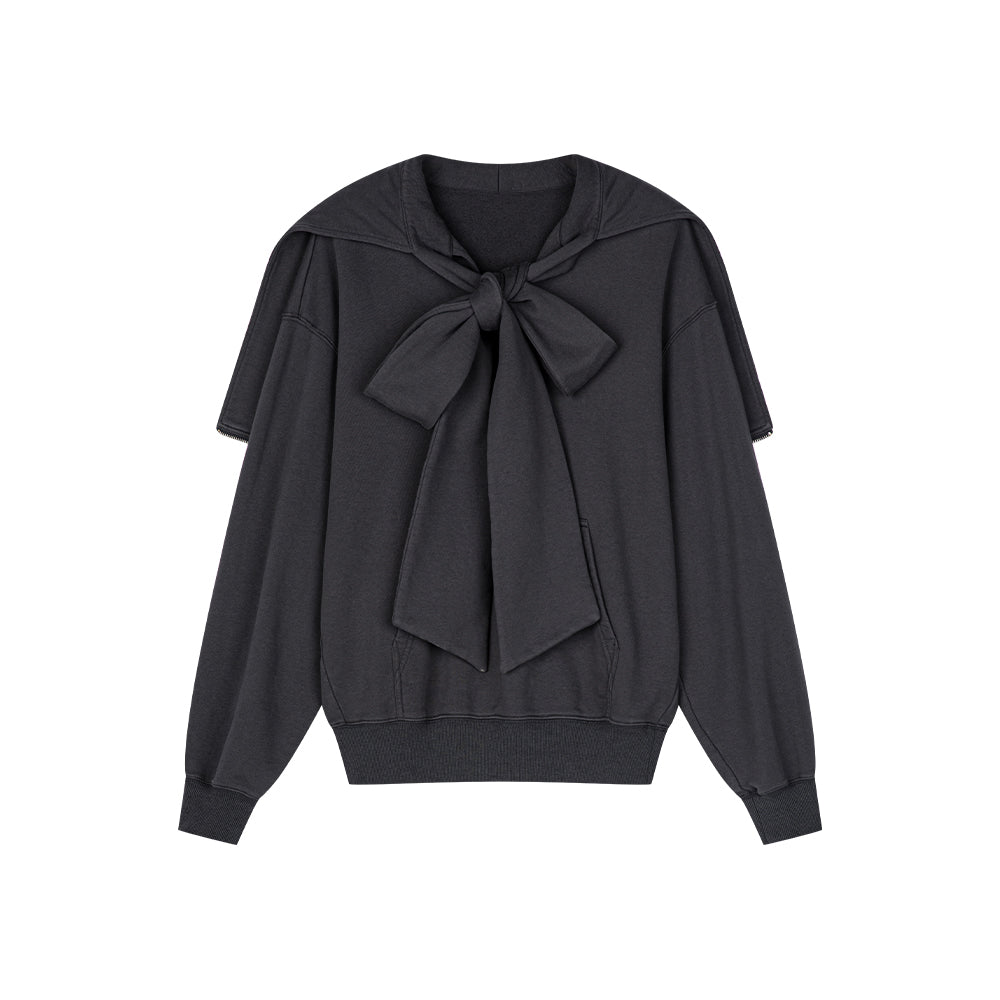 Black bowknot hoodie