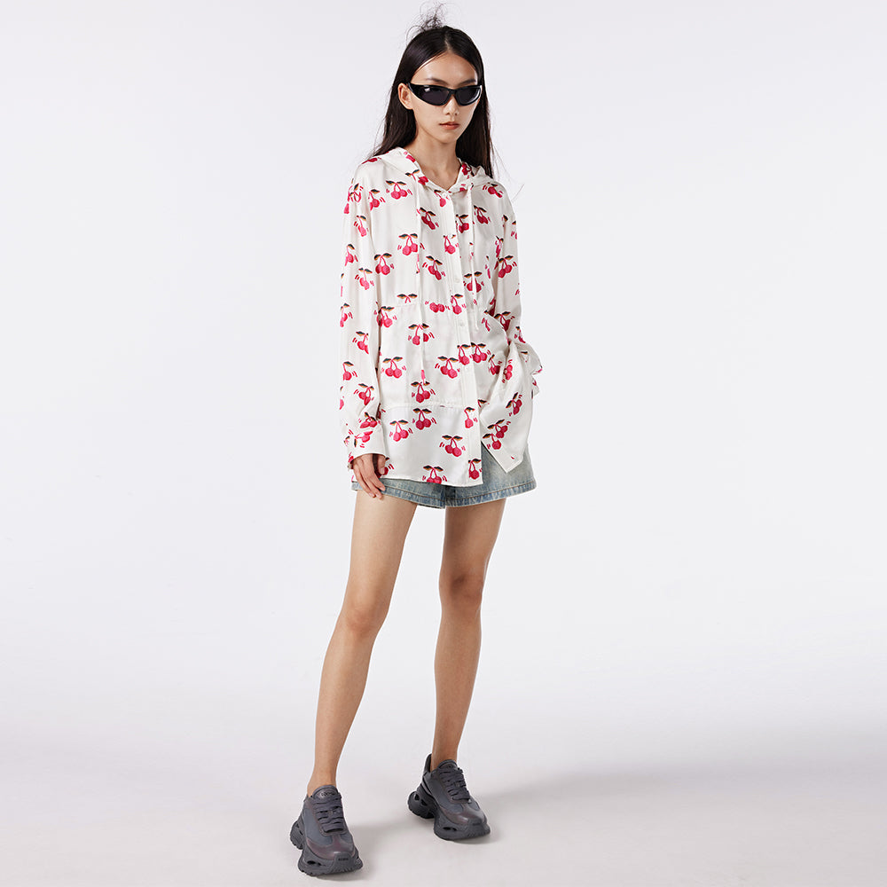 Full-printed Cherry Patterned Shirt