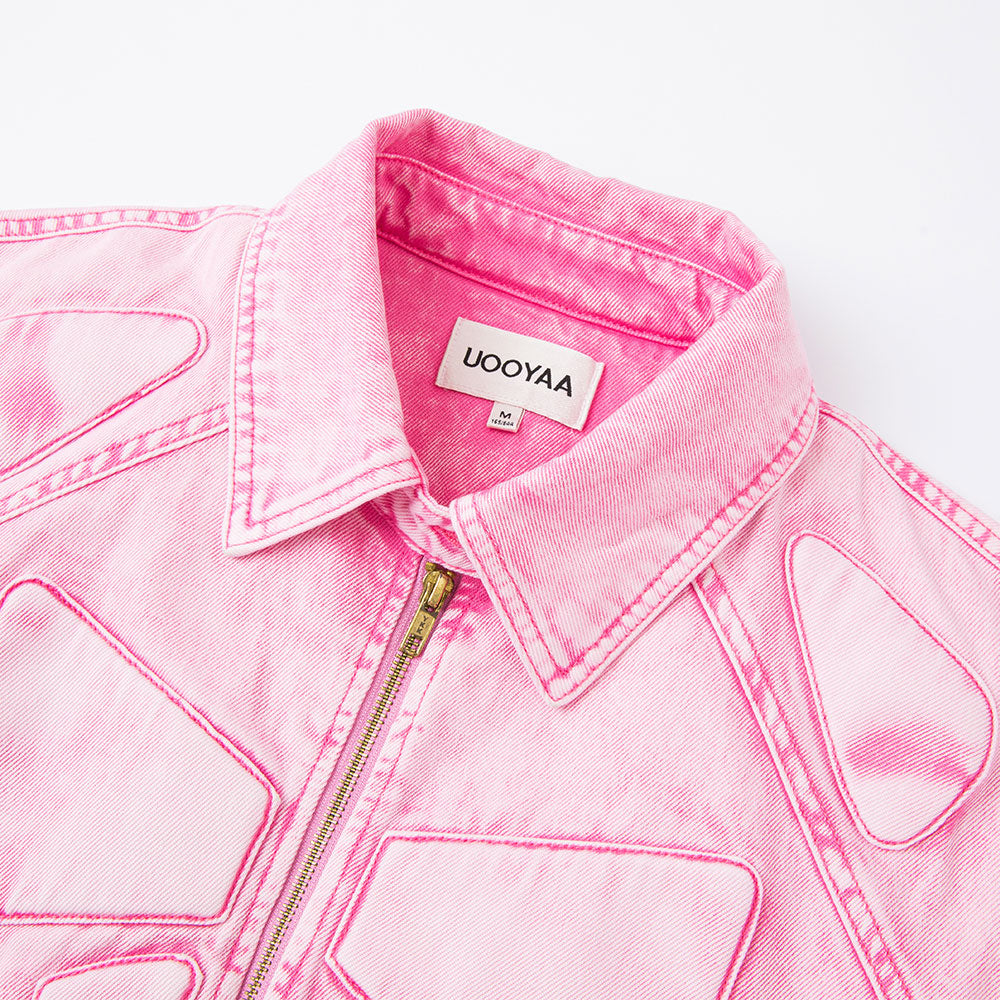 Pink Bowknot Leather Jacket