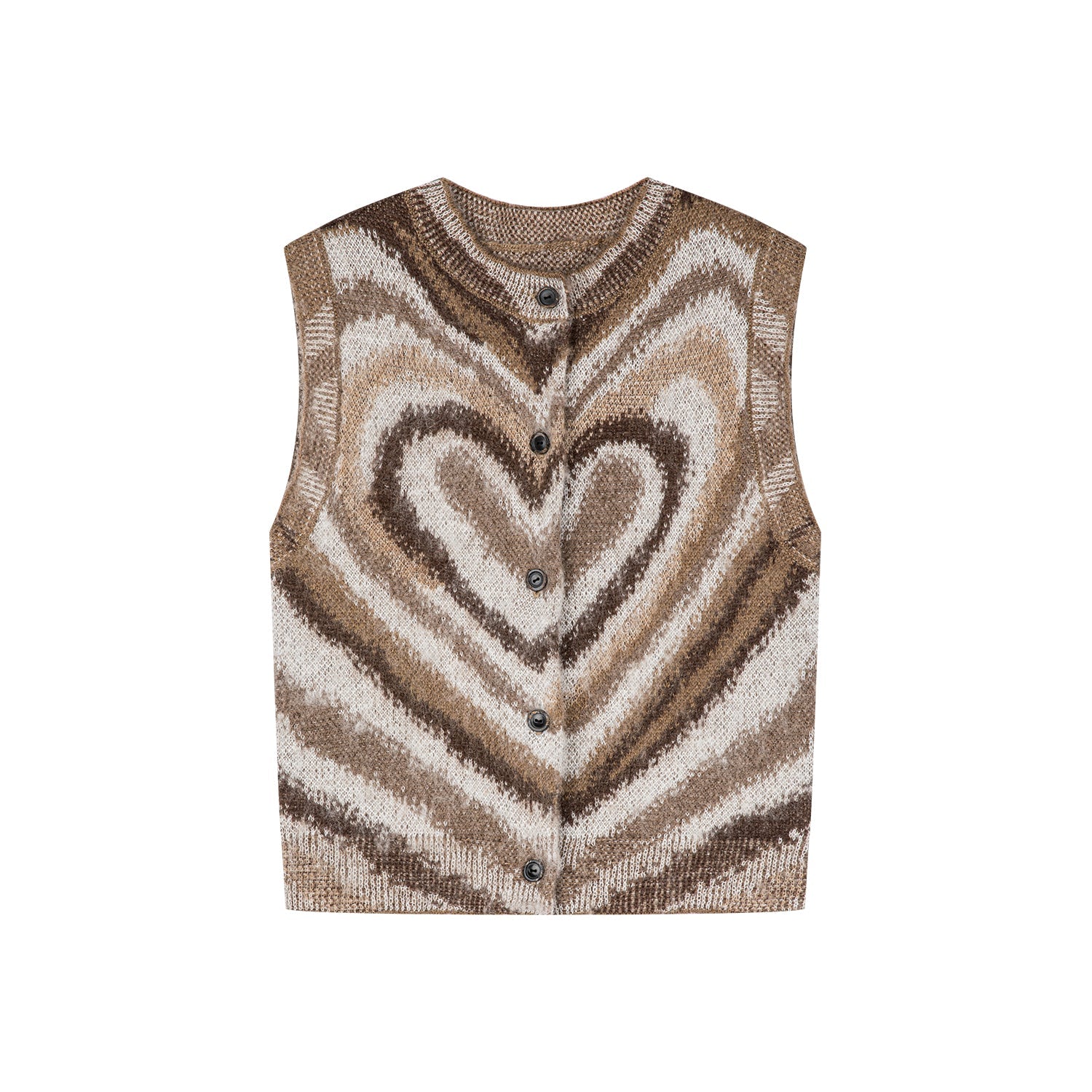 Brown heart shape knitted vest