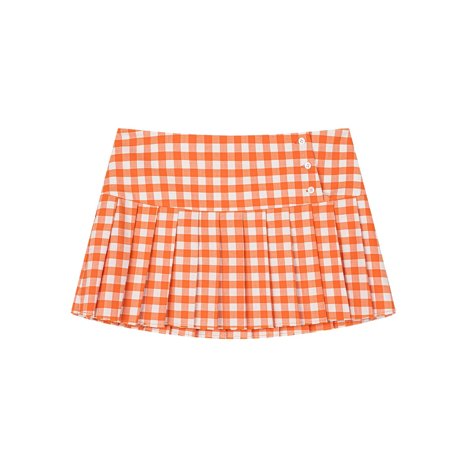Vichy plaid pleated skirt