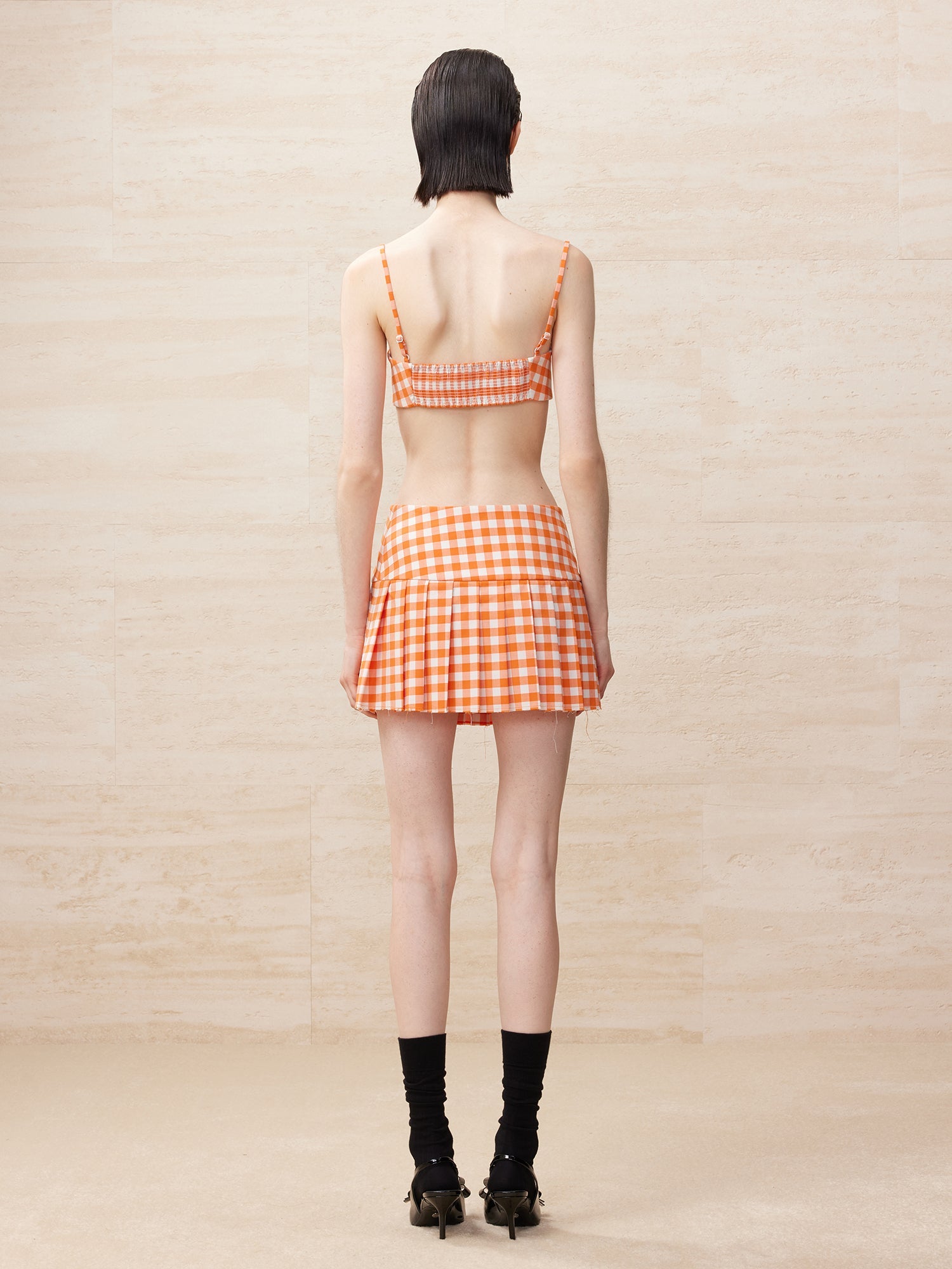 Vichy plaid cropped bustier