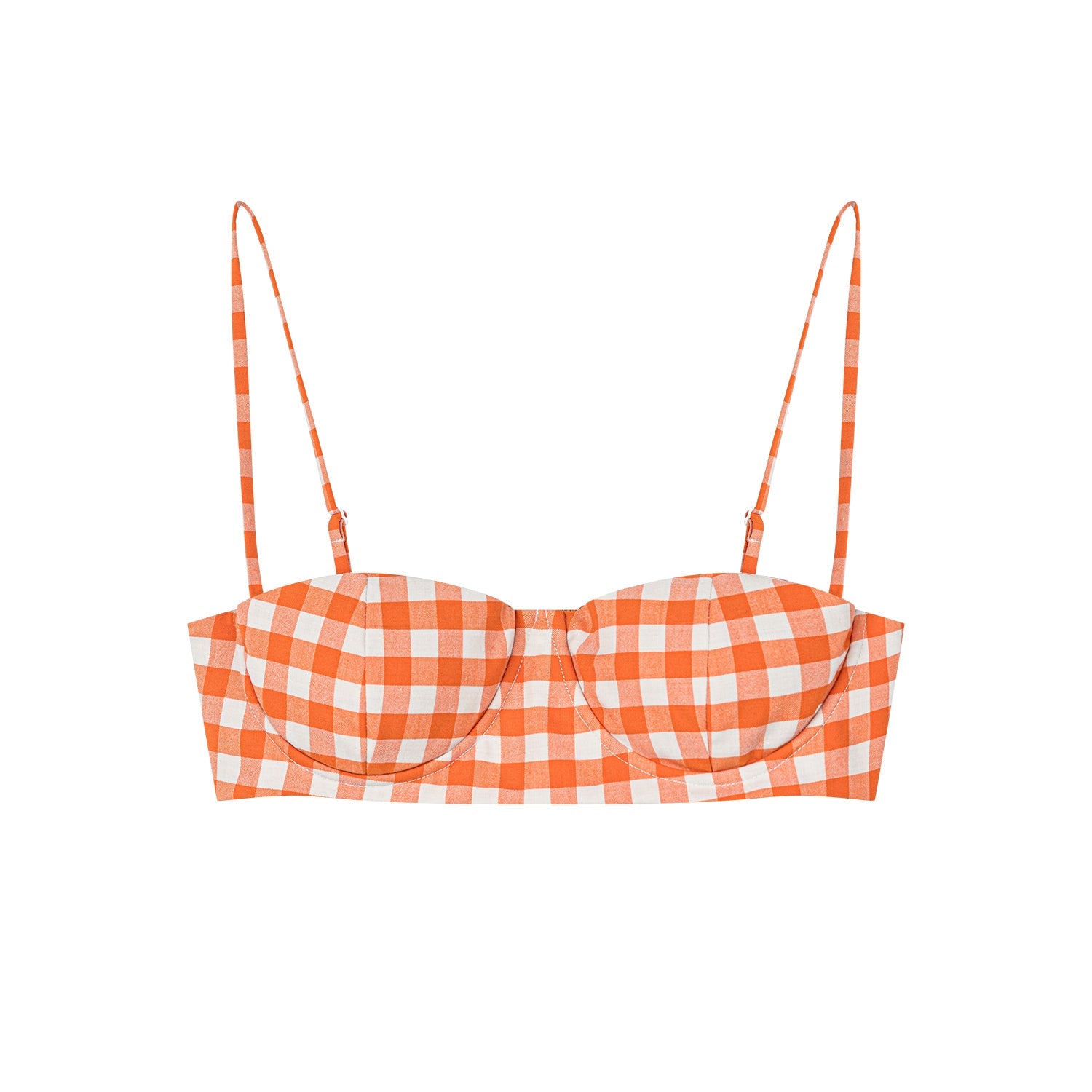 Vichy plaid cropped bustier