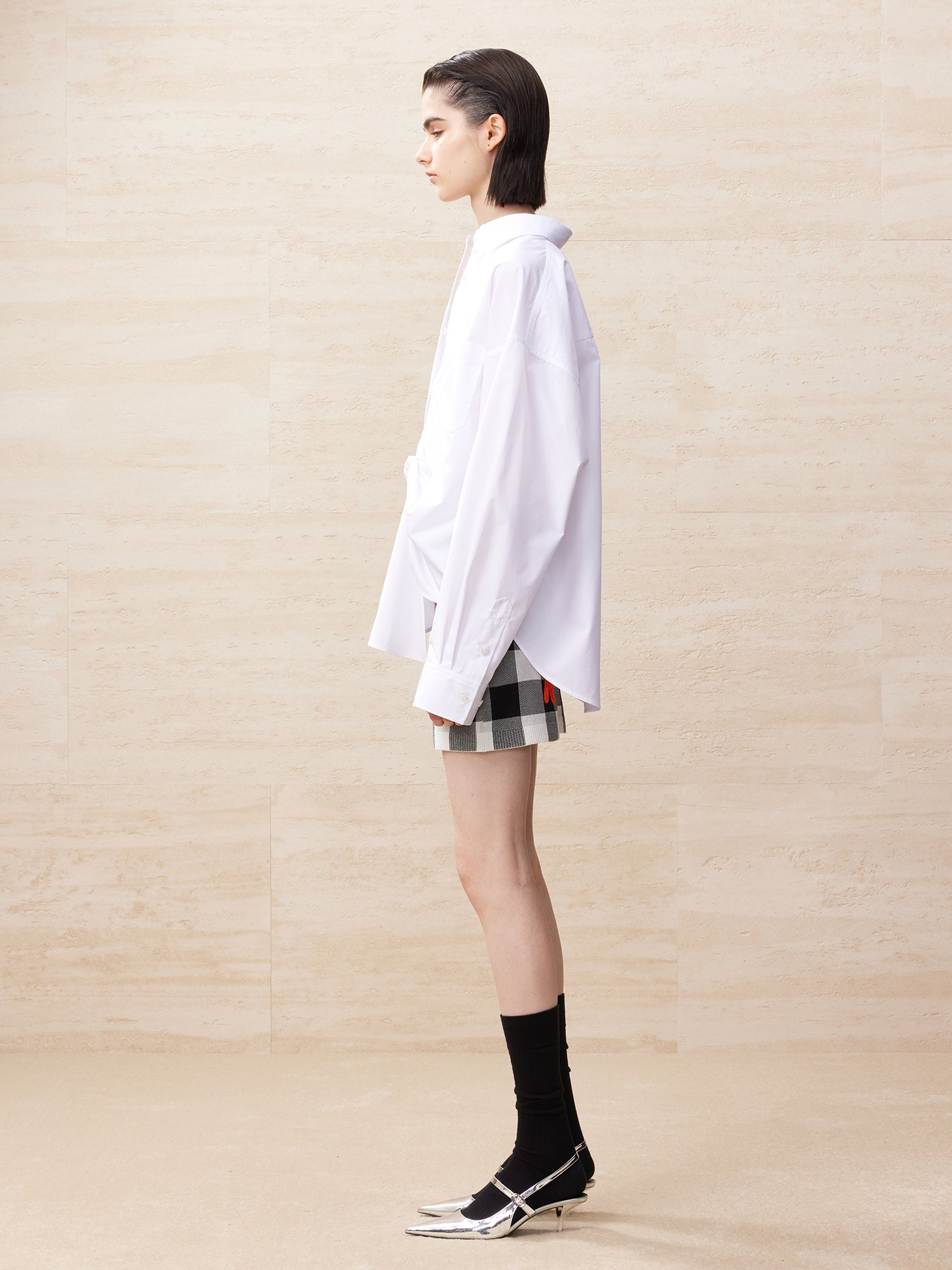 Deconstructed bowknot two-piece shirt