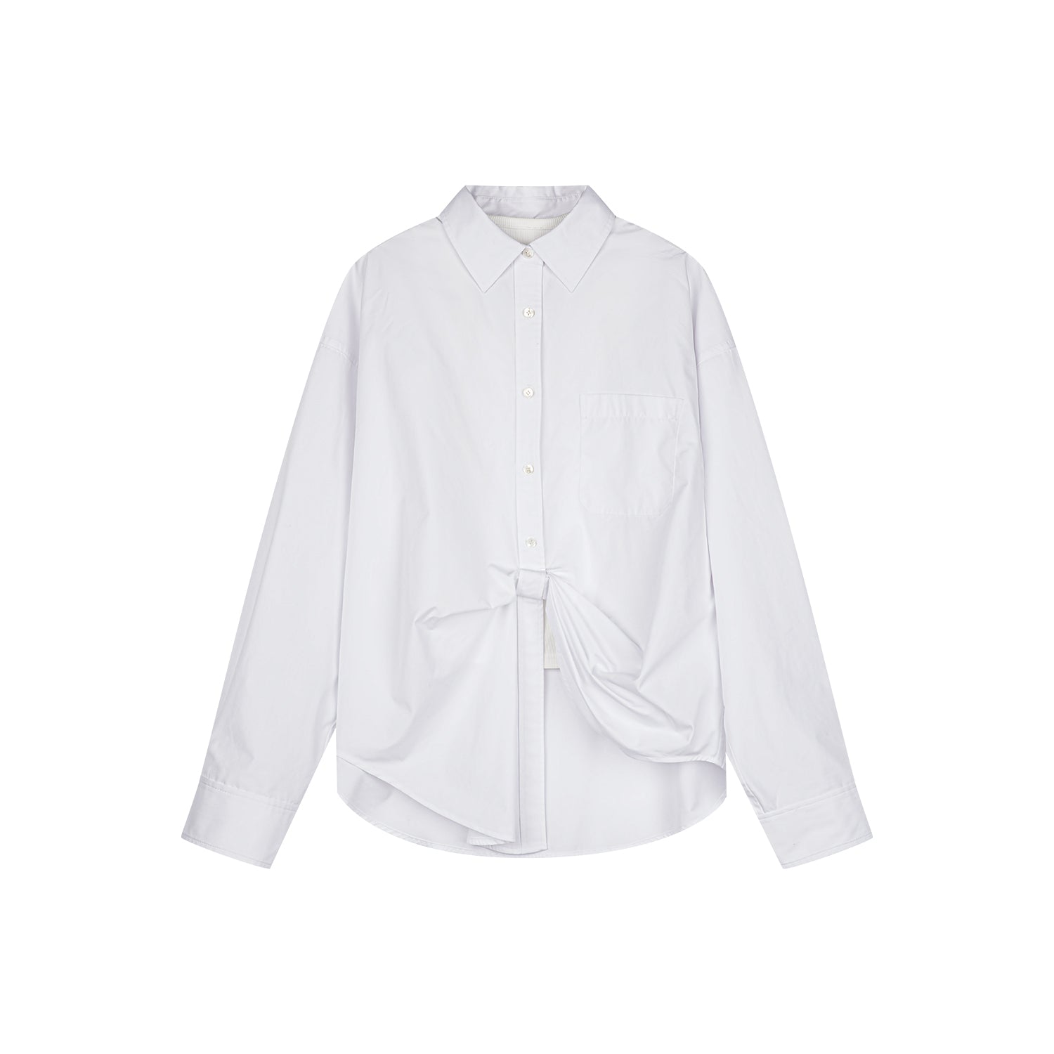 Deconstructed bowknot two-piece shirt