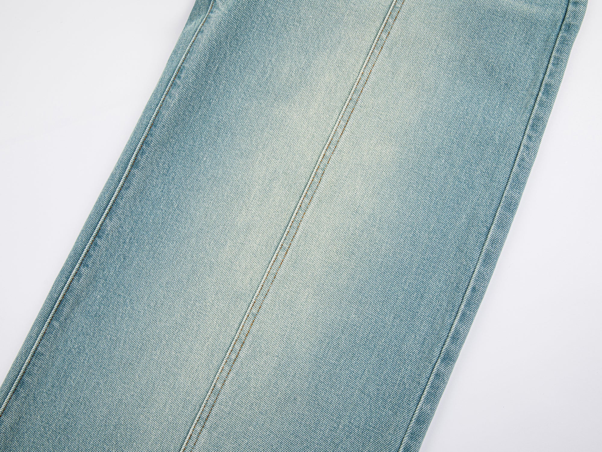 Deconstructed washed wide leg jeans