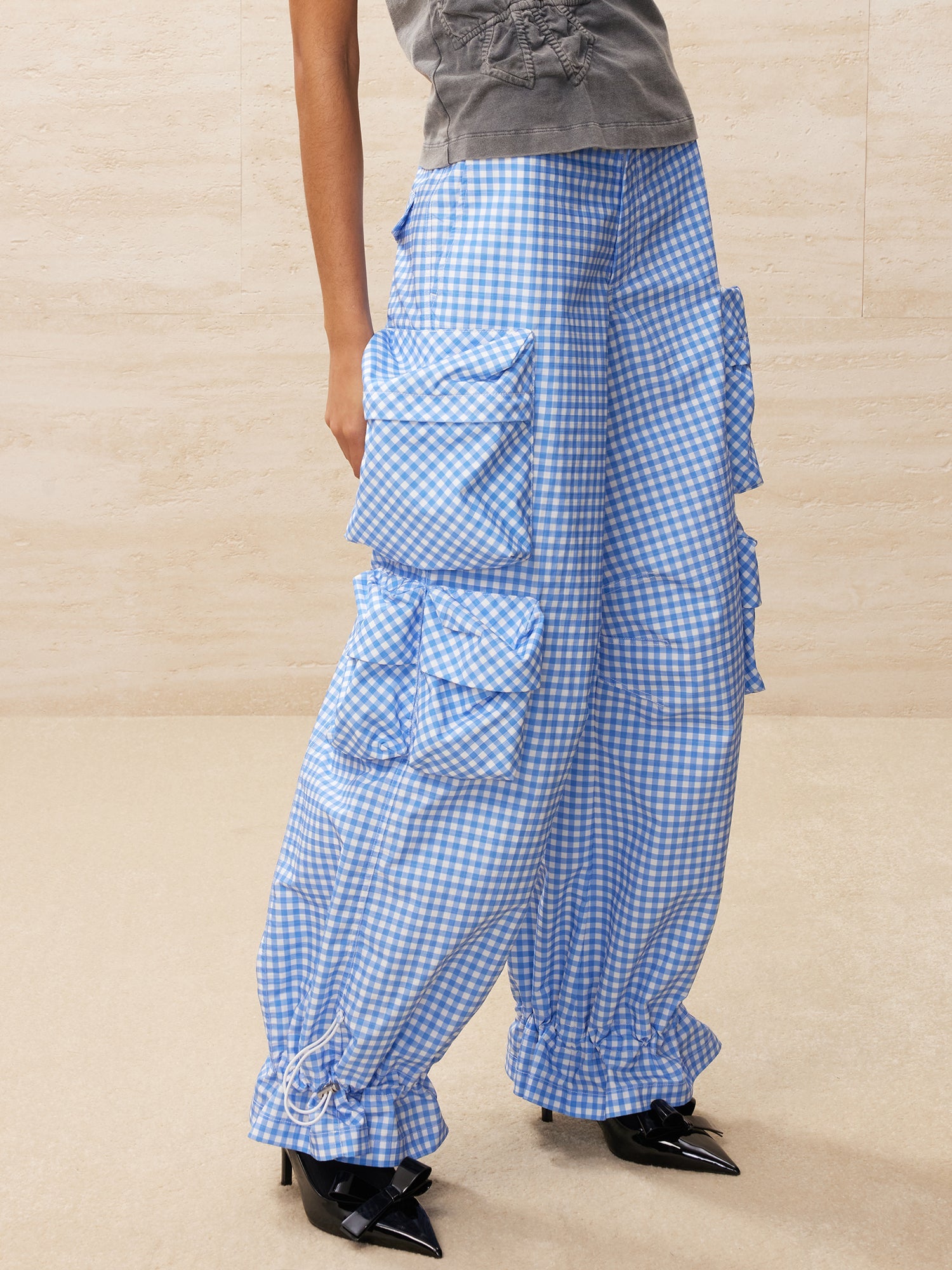 Vichy plaid cargo pants