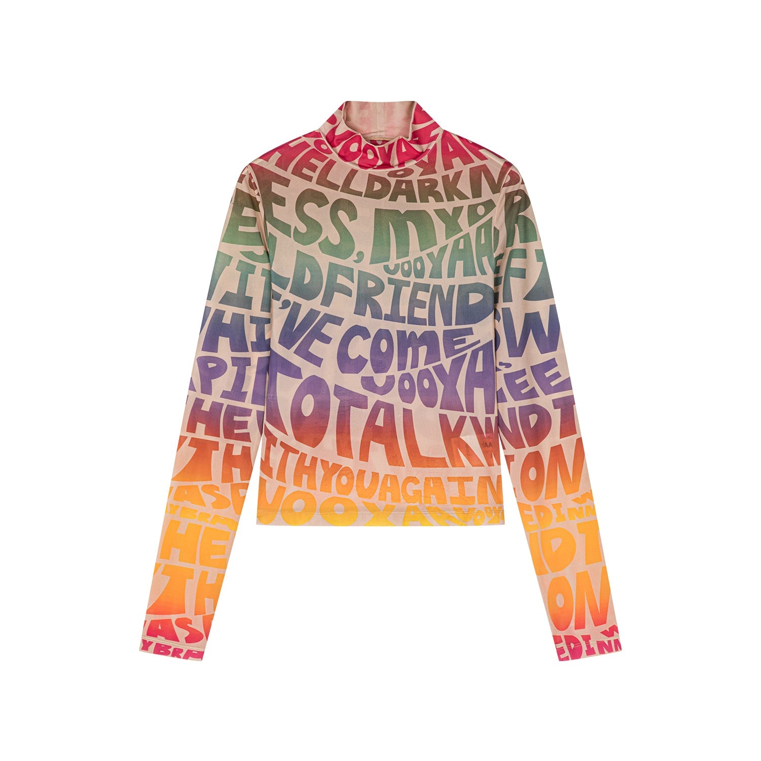 Letter graphic turtle neck long sleeved shirt