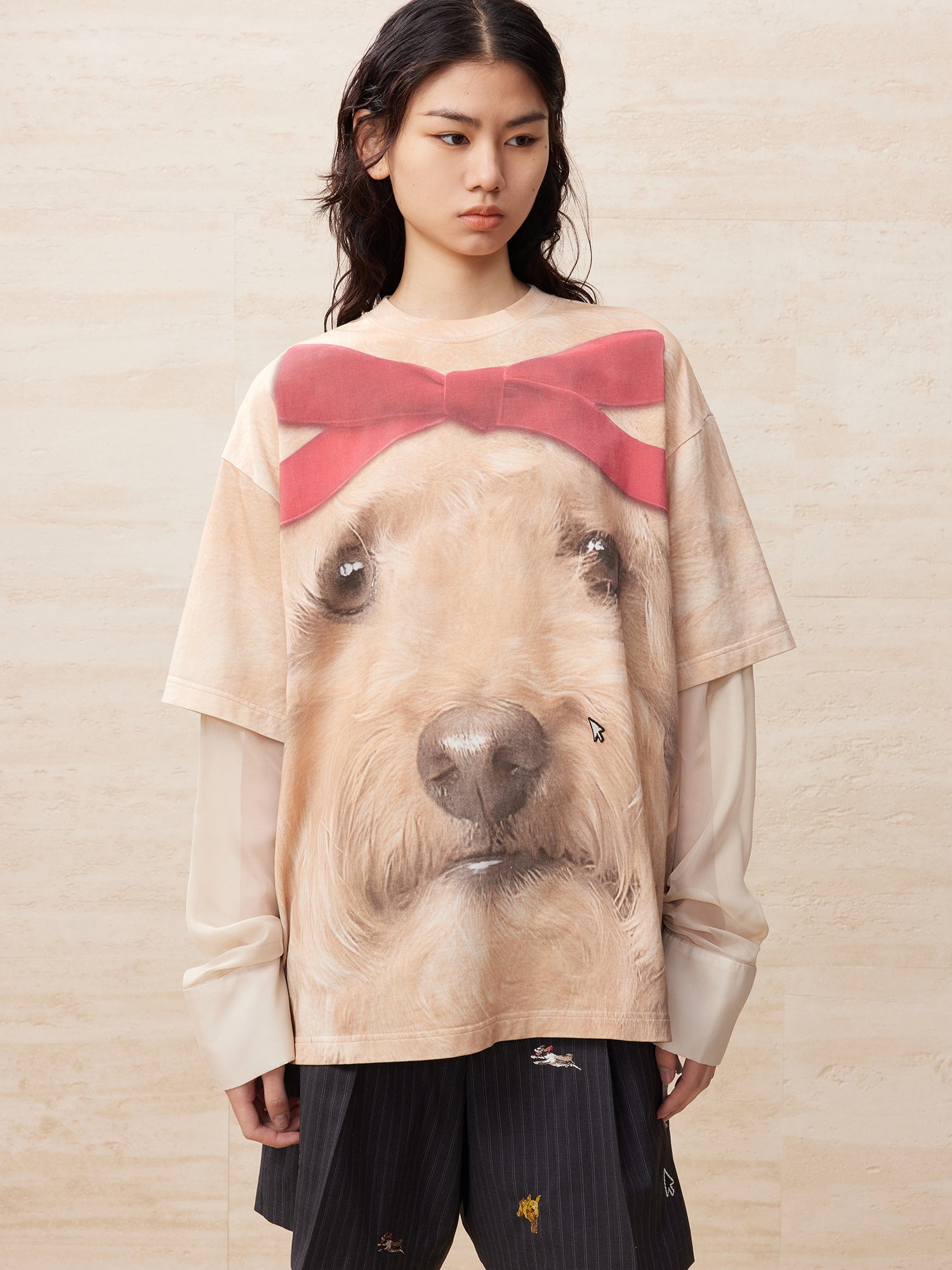 Puppy printed two-piece t-shirt